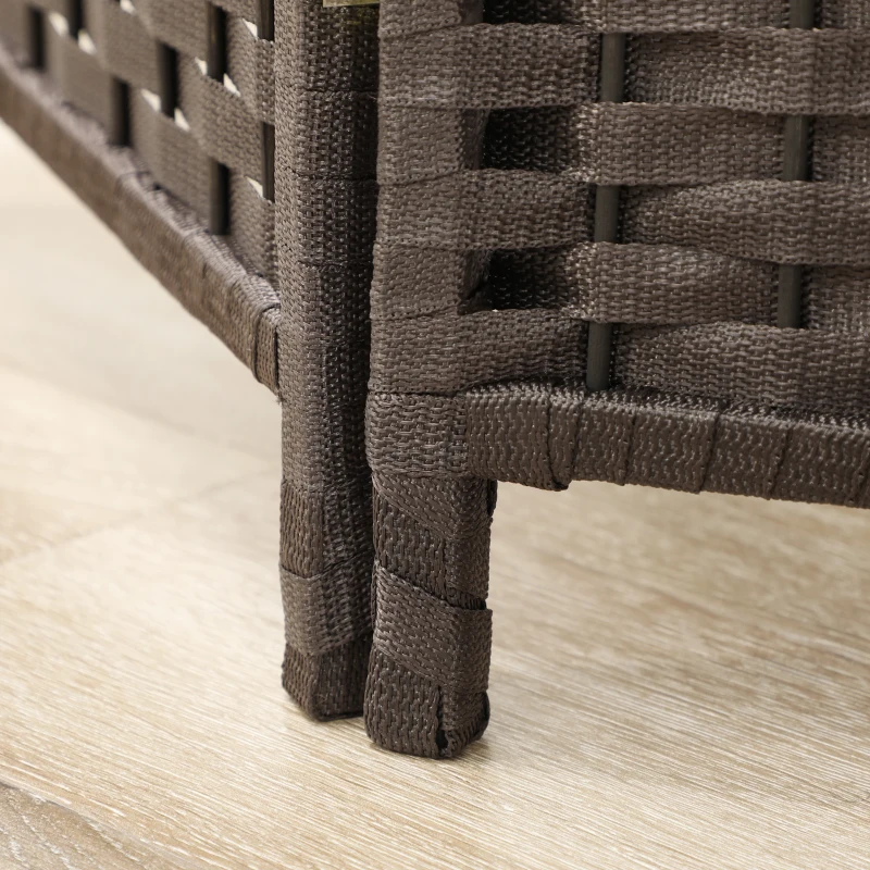HOMCOM Biombo Separador de Ambientes de 4 Paneles Biombo Plegable 160x170 cm para Salón Dormitorio Oficina Marrón