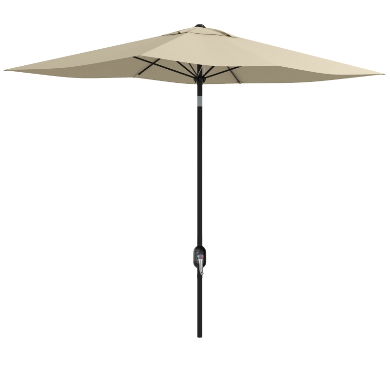 Outsunny Parasol rectangulaire inclinable 2x3 m avec manivelle toile polyester imperméabilisée haute densité 180g/m² crème
