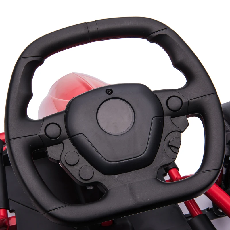 HOMCOM 24V elektrische go-kart voor kinderen, tot 13 km/u, met driftfunctie, 2 motoren, rood, 8-12 jaar