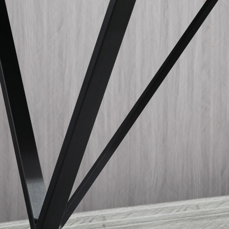 HOMCOM Bancone Bar Tavolo Alto Stile Industriale Effetto Marmo, Legno e Acciaio 120x60x102 cm, Nero