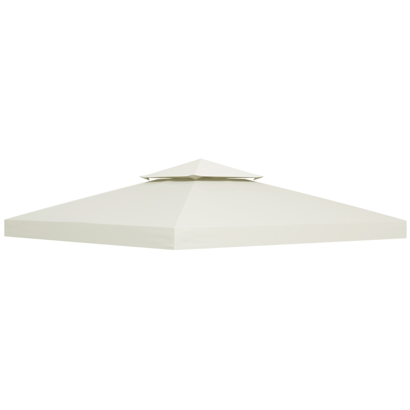 Outsunny Toit de Remplacement pour Gazebo de Jardin Toile de Rechange pour pavillon tonnelle Tente 3 x 3 m Crème