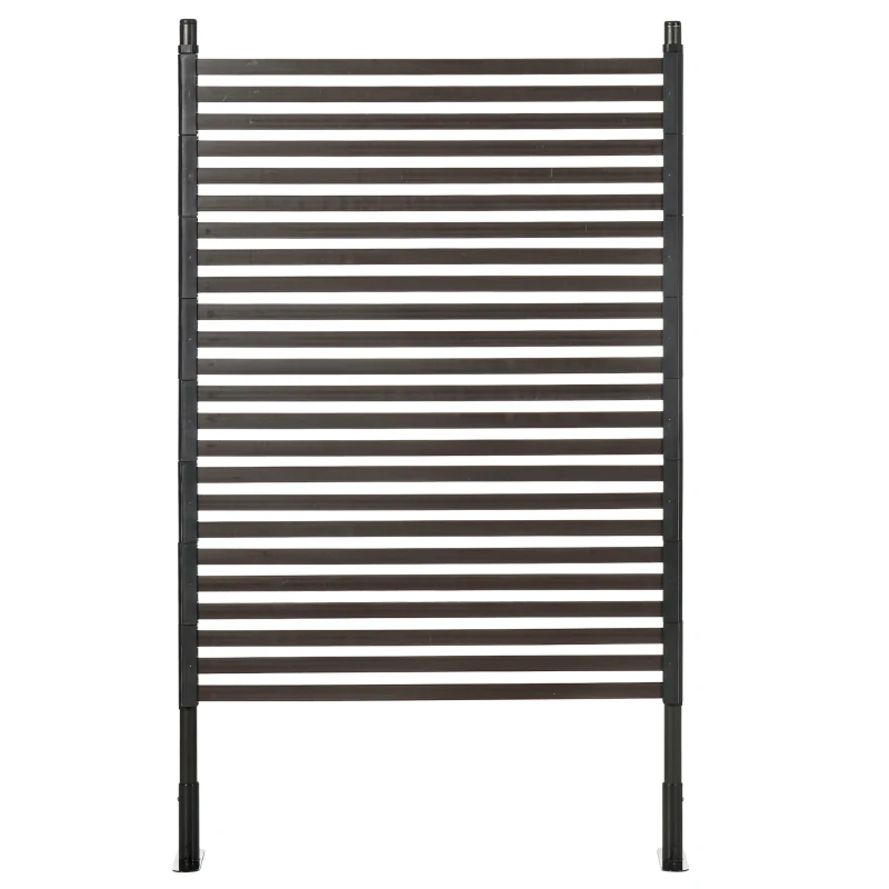 Outsunny Valla de Jardín de Acero con Revestimiento de PE 2 Modos de Instalación para Plantas Animales 93x22x150 cm Marrón