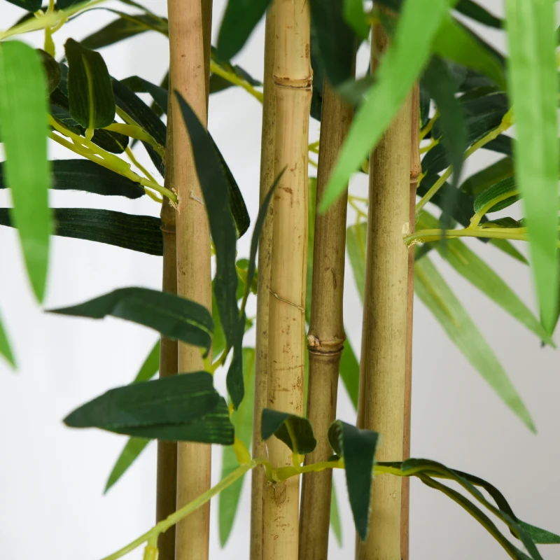 Outsunny Pack de 2 Bambú Artificiales 150 cm con 1095 Hojas Maceta Decoración para Interior Hogar Verde