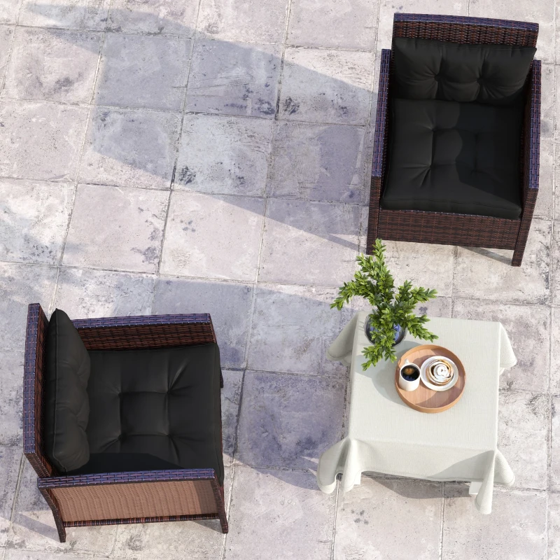 Outsunny 4-Piece Seat Cushions Back Pillows Replacement, Patio Chair Cushions Set for Indoor Outdoor, Black