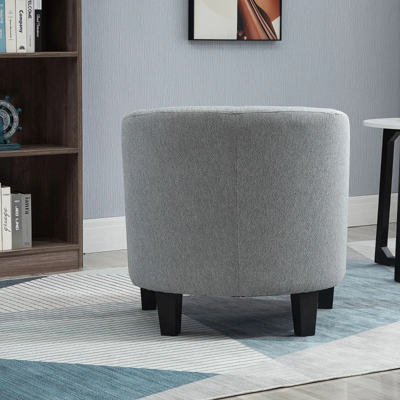 HOMCOM Poltrona Moderna Imbottita con Seduta Profonda, Poltroncina da Camera e Soggiorno, 75x72x74cm, Grigio