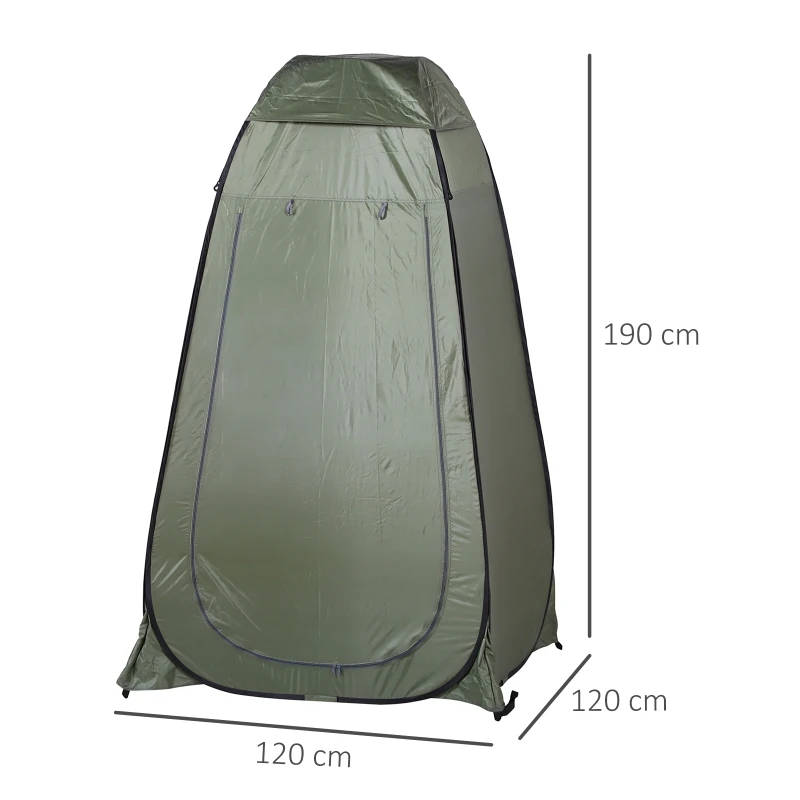 Outsunny Tienda de Ducha Pop-Up Tienda de Privacidad Portátil Tienda Instantánea  con Bolsa de Transporte para Baño Vestuario Cambiador 120x120x190 cm Verde