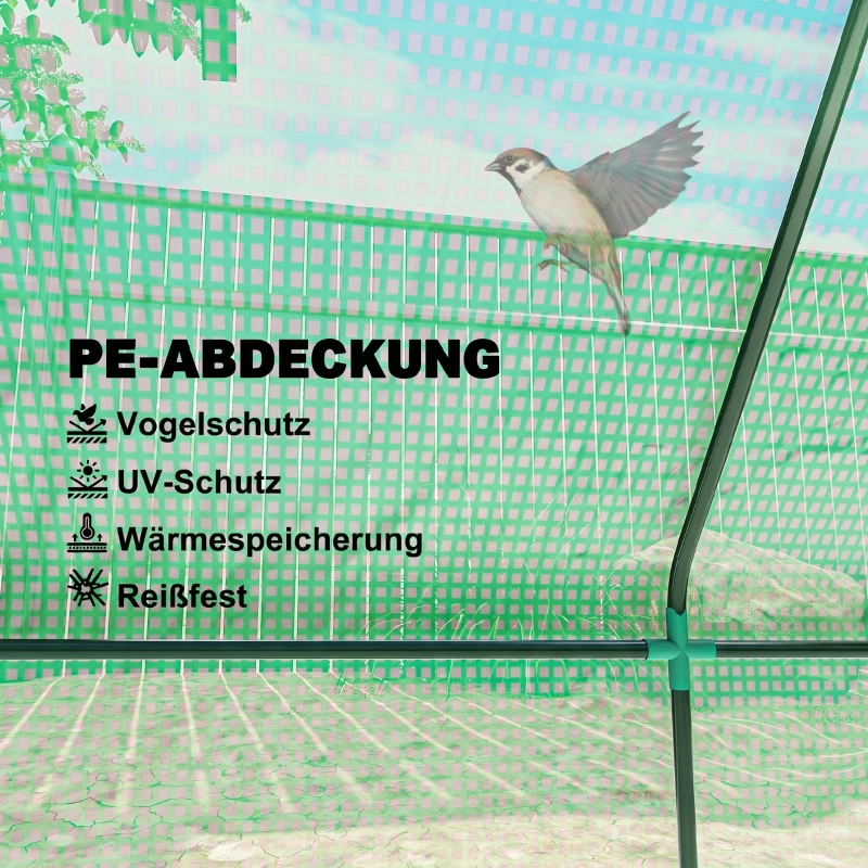Outsunny Mini-Gewächshaus Frühbeet Foliengewächshaus, wetterbeständig, 180 x 92 x 92 cm, Grün
