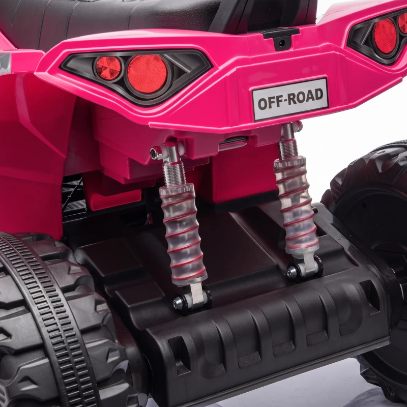 AIYAPLAY 24V 2 Seater Electric Quad Bike for Kids, Ride On Car ATV Toy w/ Forward Backward, for Boys Girls 3-8 Years, Pink
