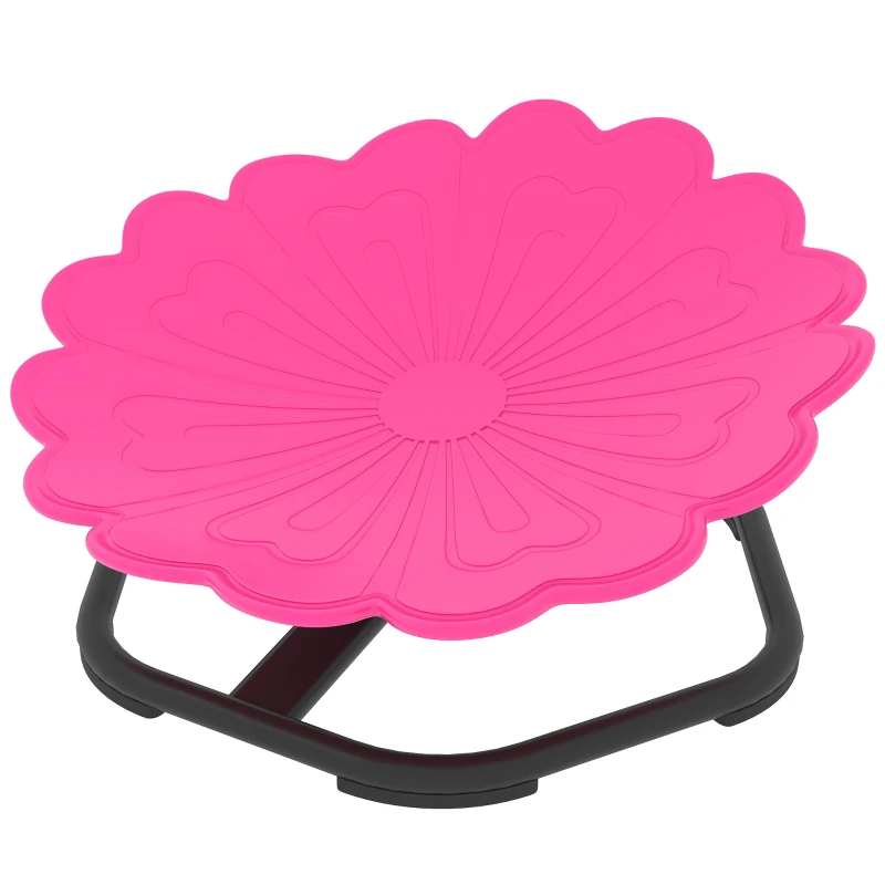 AIYAPLAY Flower-Shaped Sensory Spinning Chair with Non-Slip Base for Balance/Coordination, Pink