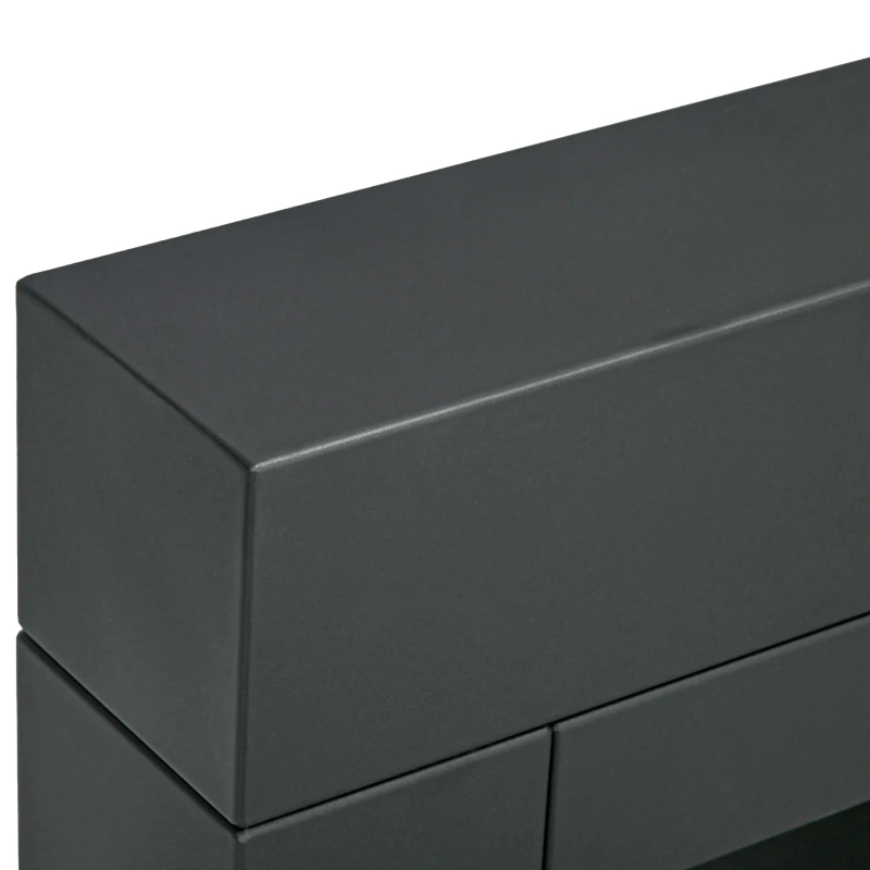 HOMCOM Camino Bioetanolo da Terra con Bruciatore da 0.9L Durata 3 Ore, Area Riscaldata 20-25 m², 73x20x75cm, Nero