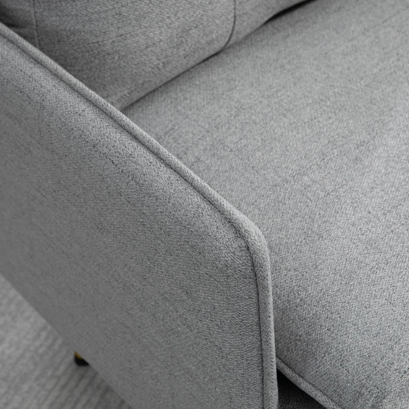 HOMCOM Butaca de Salón con Reposabrazos Asiento Acolchado y Patas de Acero Sofá Individual de Moderno 76x68x80 cm Gris