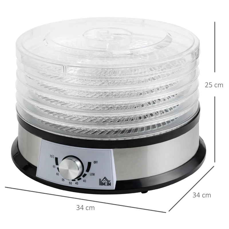 HOMCOM 40-70℃ Five-Tray Food Dehydrator