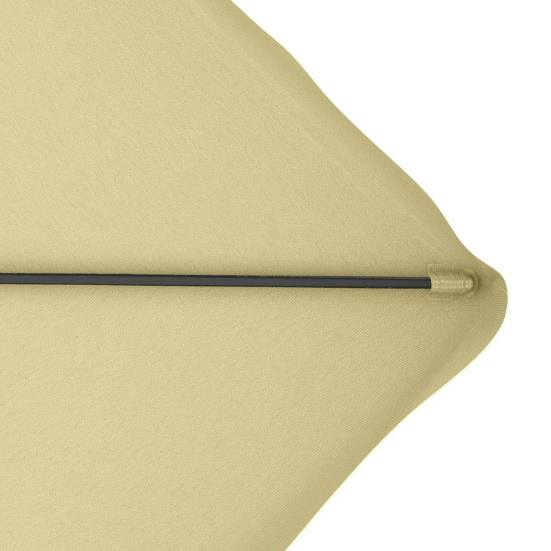 Outsunny Ombrellone Decentrato 2.5x2.5 m con Base a Croce e Apertura a Manovella, in Metallo e Poliestere Beige