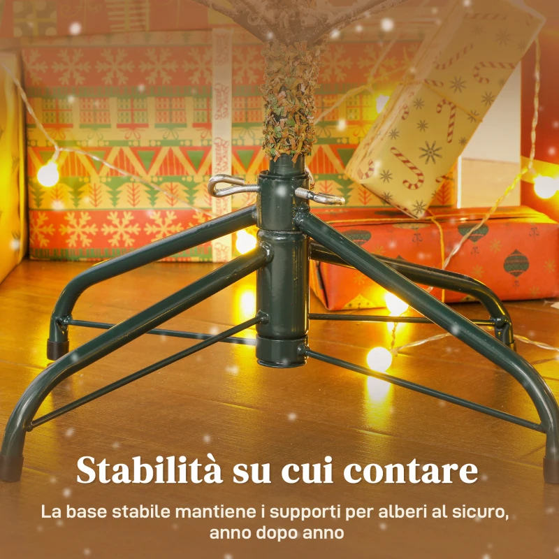 HOMCOM Albero di Natale Innevato Alto 180 cm con Rami Realistici e Base in Metallo Pieghevole