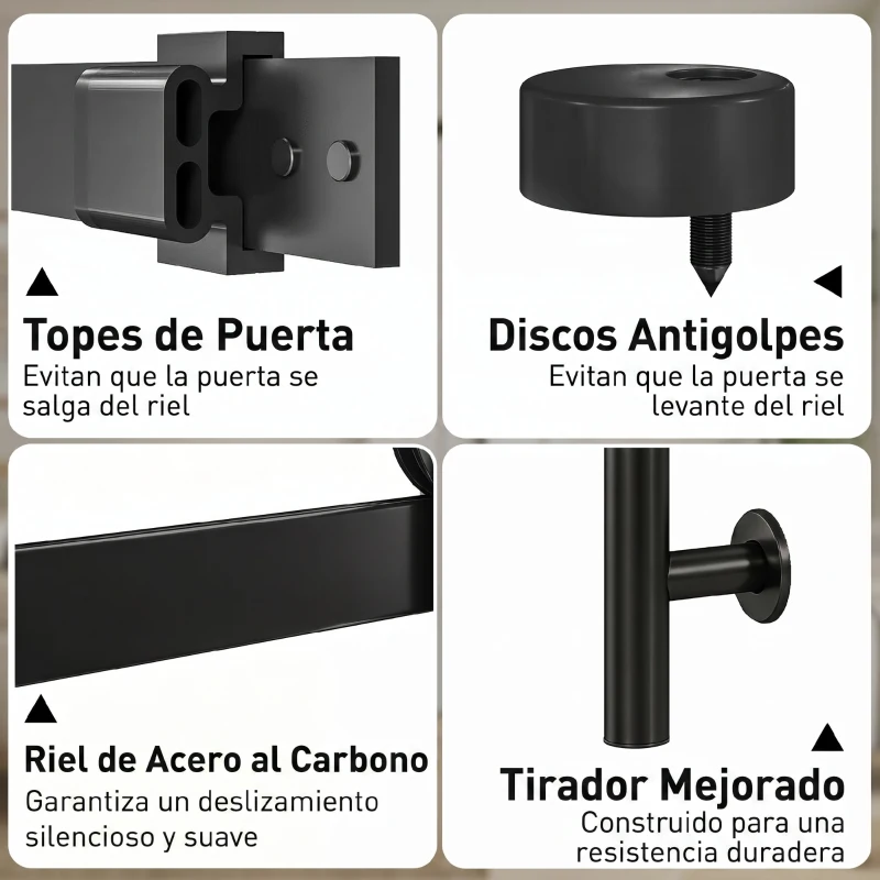 HOMCOM Puerta Corredera Interior 71x213 cm con Kit de Montaje, MDF y Vidrio Esmerilado, Riel y Herrajes, Blanco