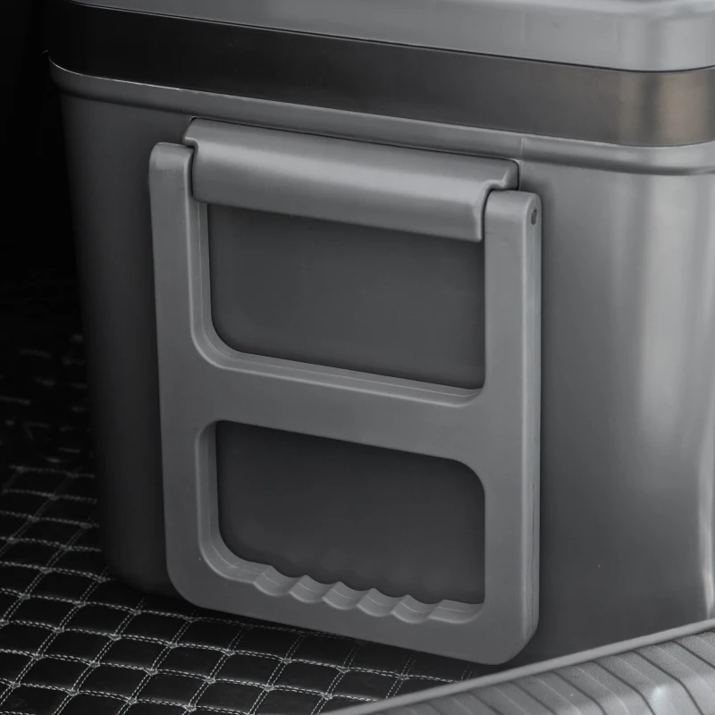 Outsunny Frigo Portatile Elettrico 45L da 12 Volt con Maniglia e Schermo LCD, 63.2x42x50.8 cm, Grigio