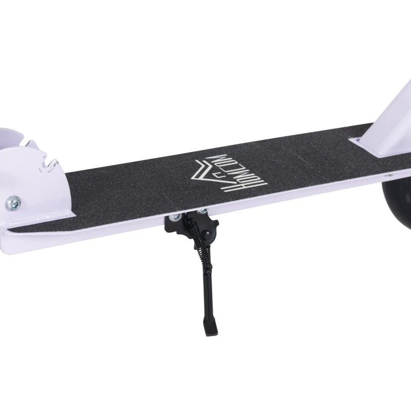 HOMCOM Trottinette Pliable Hauteur Guidon réglable sur 4 Niveaux système de freinage arrière pour enfant adolescent pois max. 100KG dim. 88L x 37l x 75-100H cm Blanc