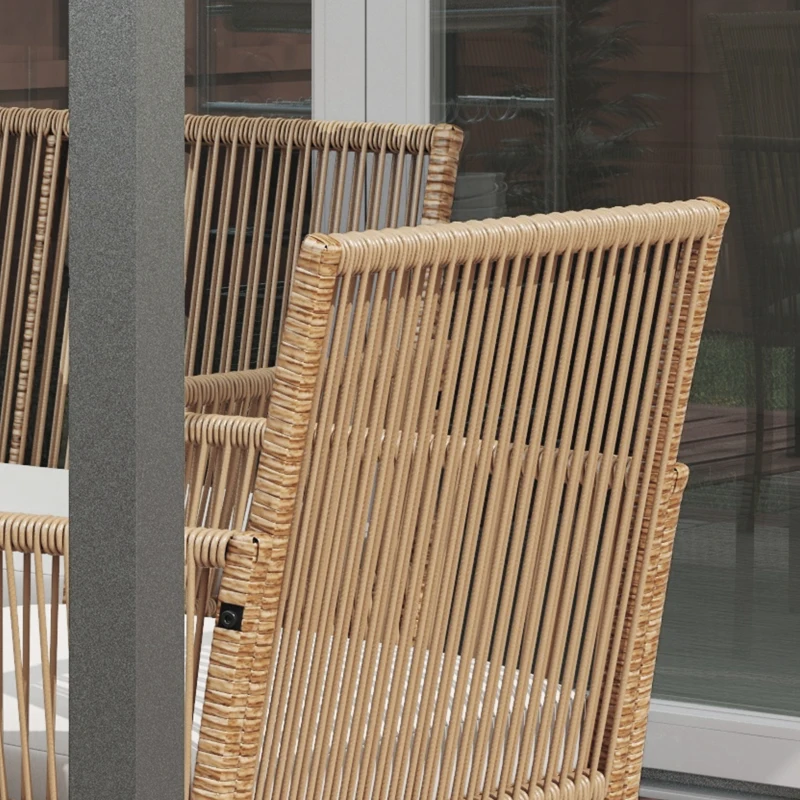 Outsunny Set da Giardino in Rattan da 4 Pezzi con 2 Poltroncine, Divano e Tavolino da Caffè, Naturale e Nero