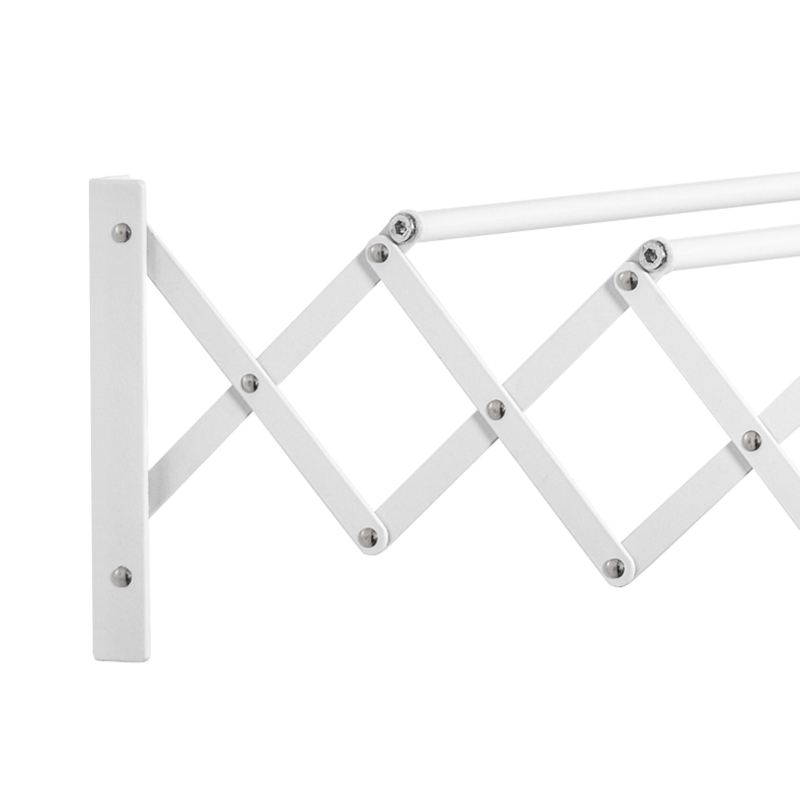HOMCOM Stendibiancheria a Parete Retrattile per Interni ed Esterni, 63.5x60x20 cm, Bianco
