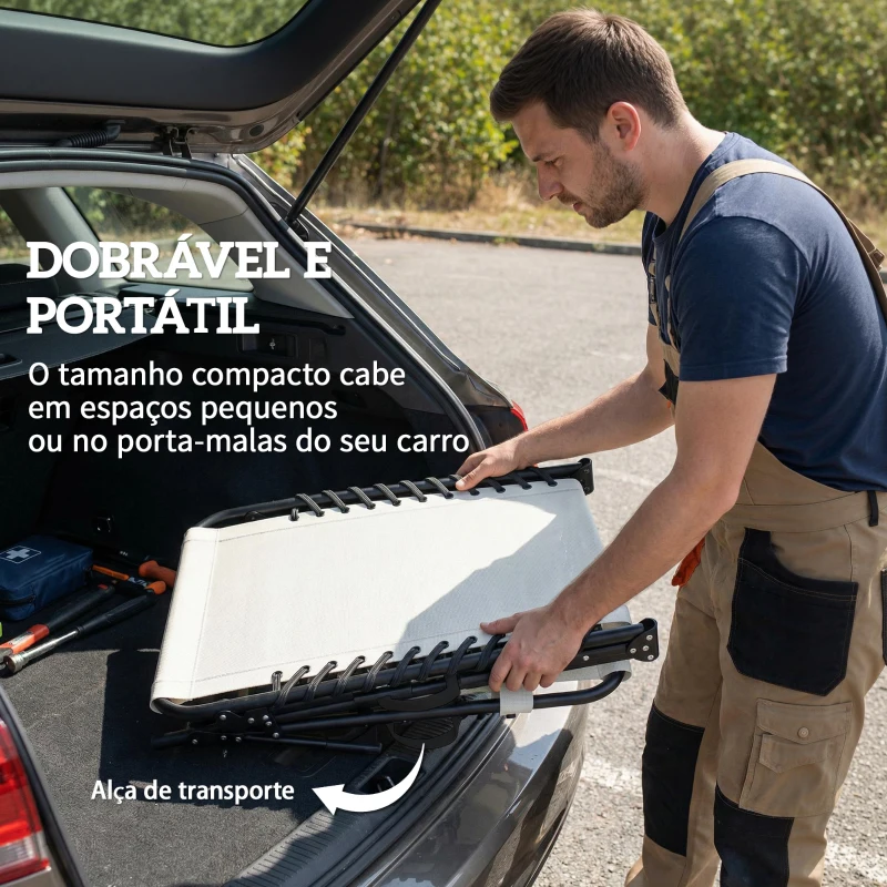 Outsunny Conjunto de 2 Espreguiçadeiras Jardim Dobráveis com Apoio de Cabeça e Encosto Reclinável em 5 Posições 200x57x38 cm Creme