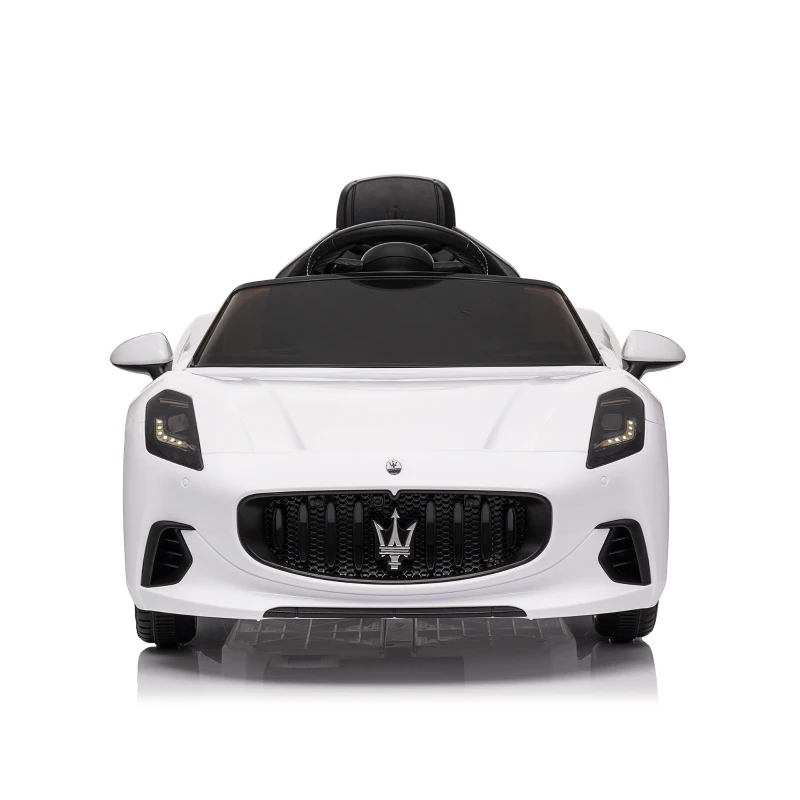 AIYAPLAY Carro Elétrico para Crianças Maserati Gran Turismo Folgore 12V Controlo Remoto Faróis Buzina e Música MP3 98x59x43 cm Branco