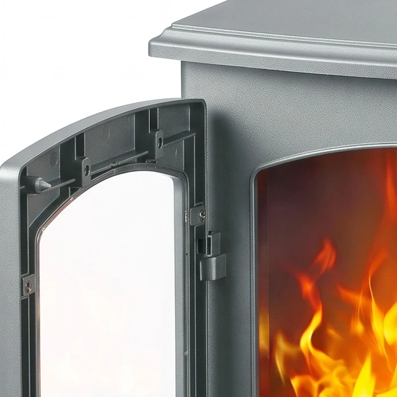 HOMCOM Electric Fireplace, Freestanding Electric Fire with Realistic Flame Effect, Log Burner, 1000W/ 2000W, Grey