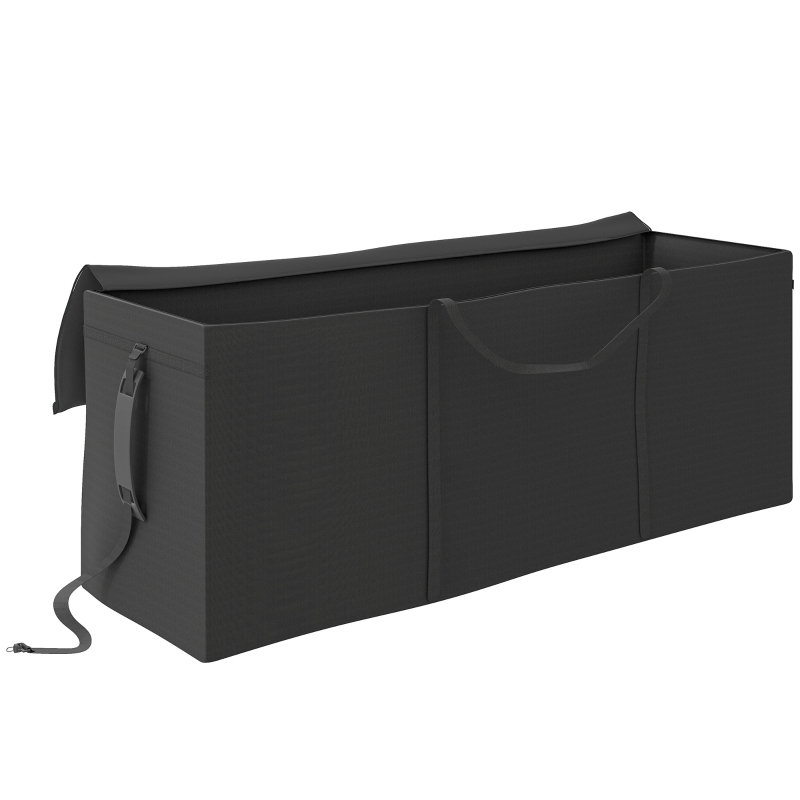 Outsunny Aufbewahrungstasche Gartenpolster, Auflagentasche, Schutzhülle mit Tragegriff Reißverschluss 200x60x75 cm, Schwarz