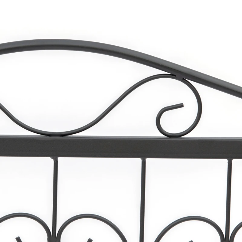 Outsunny Decorative Garden Fencing, 8PCs Outdoor Picket Fence Panels, Rustproof Metal Wire Landscape Flower Bed Border Edging Animal Barrier, Black
