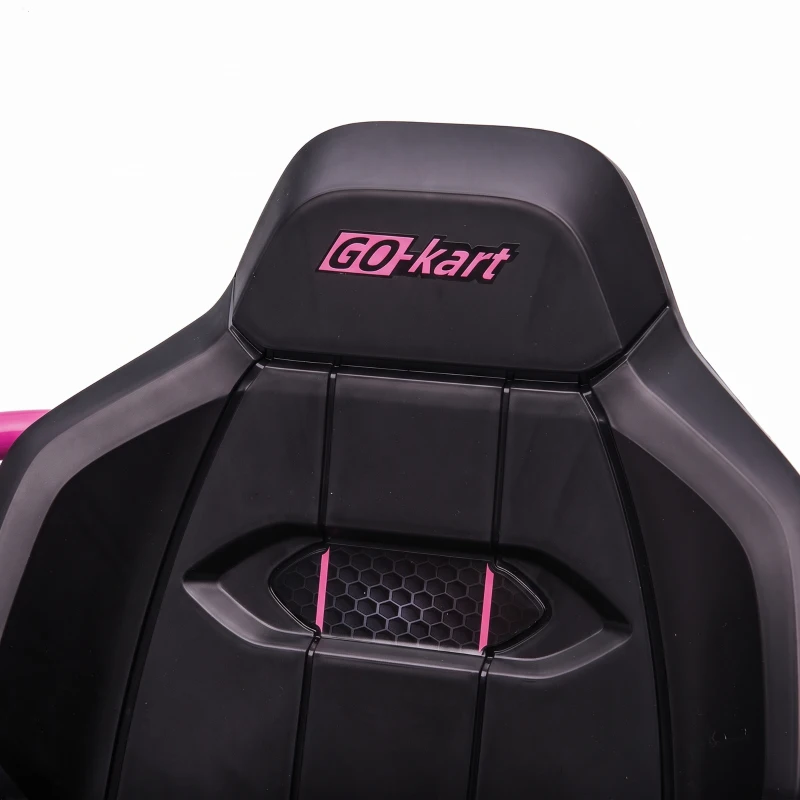 HOMCOM 24 V Elektrisch Go-Kart voor Kinderen tot 13 km/u Gokart met Driftfunctie, Drift-Kart met 2 Motoren voor 8–12 Jaar Roze