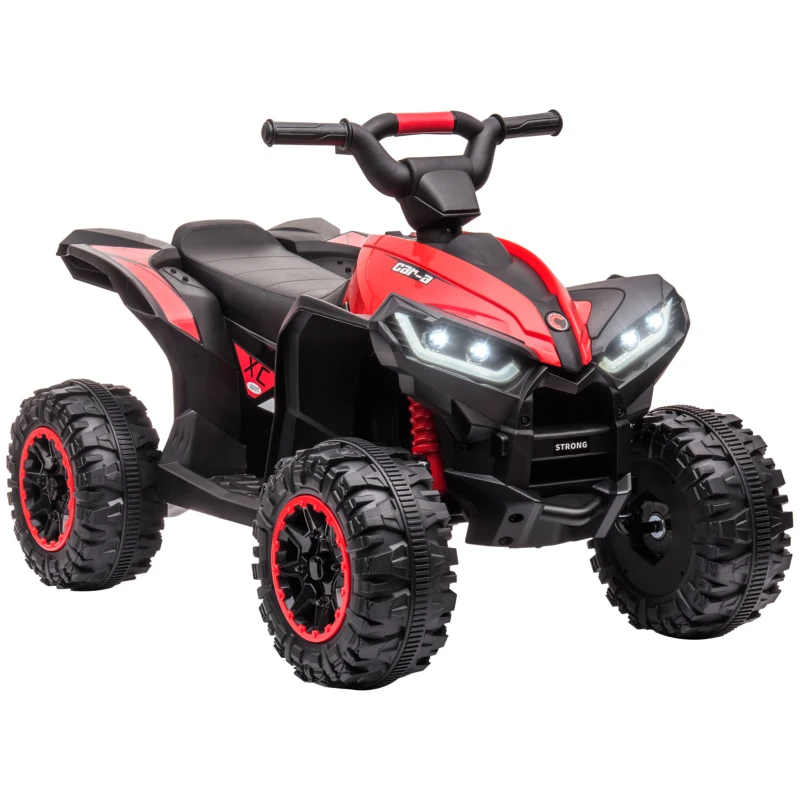 HOMCOM Quadriciclo Elétrico para Crianças de 3-5 Anos Veículo Eléctrico a Bateria 12V com 2 Motores 83x53x55,5cm Vermelho