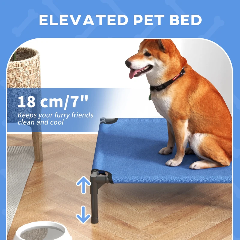PawHut Raised Dog Bed Cat Elevated Lifted Portable Camping w/ Metal Frame