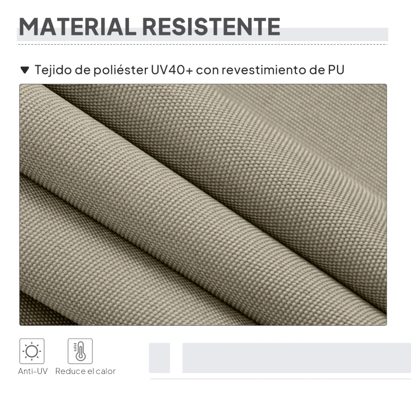 Outsunny Toldo Vertical Exterior 200x305 cm Pantalla de Privacidad Enrollable Ajustable con Manivela Protección UV 40+ Arena