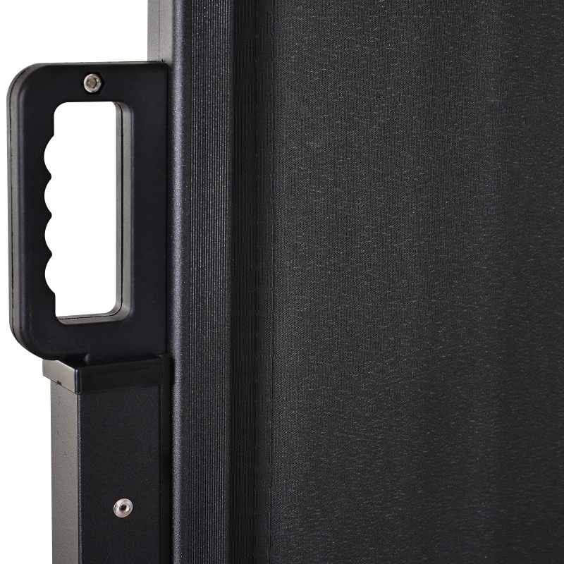 Outsunny Toldo Lateral Retráctil 350x180 cm Pantalla Enrollable Mampara de Privacidad y Protección Solar Gris Oscuro