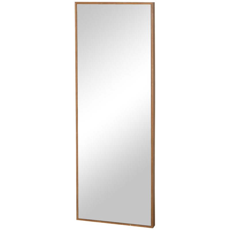 HOMCOM Espejo de Pared Cuerpo Entero 45x125 cm Espejo Rectangular Grande de Madera Estilo Moderno para Salón Dormitorio Natural
