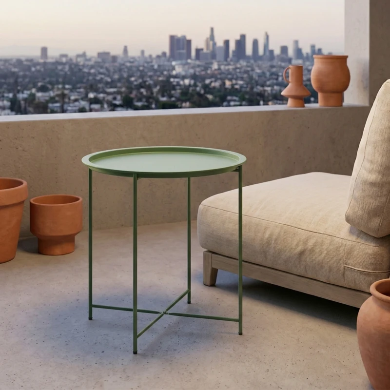 Outsunny Steel Removable Tray Top Garden Table - Green