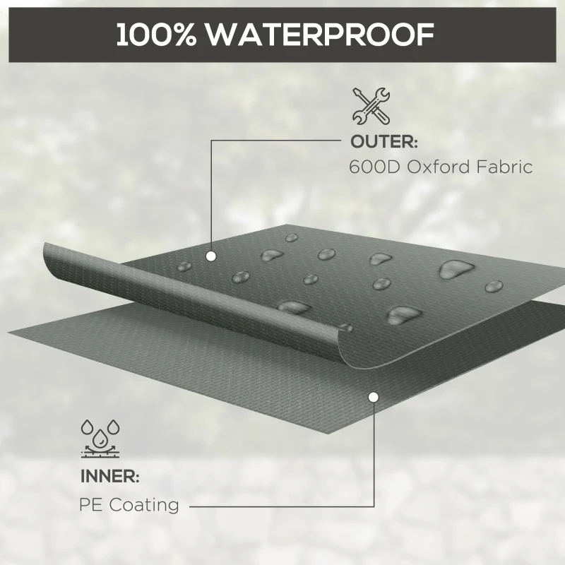 Outsunny Outdoor Garden Furniture Cover Waterproof, Anti-UV 600D Heavy Duty Oxford Fabric Patio Furniture Cover for Rectangular Sofa Table Set, Dark Grey, 245 x 165 x 66 cm