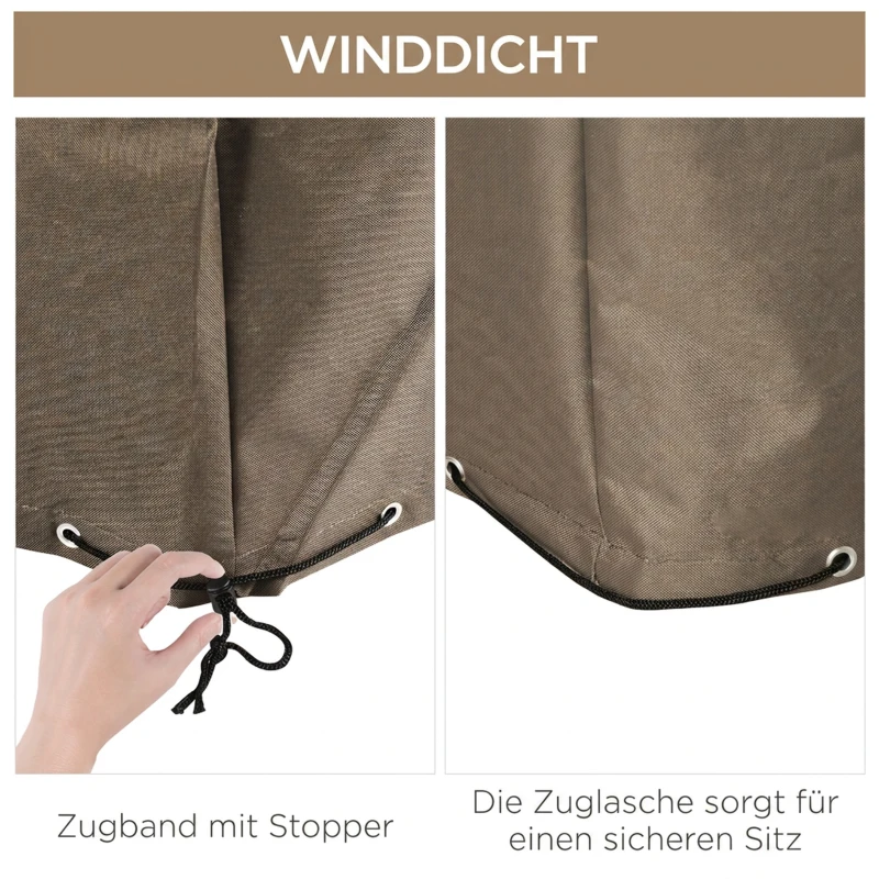 Outsunny Schutzhülle für Gartenmöbel Winterfest Wasserdicht Abdeckung Abdeckplane Oxford 275 x 205 x 90 cm Beige