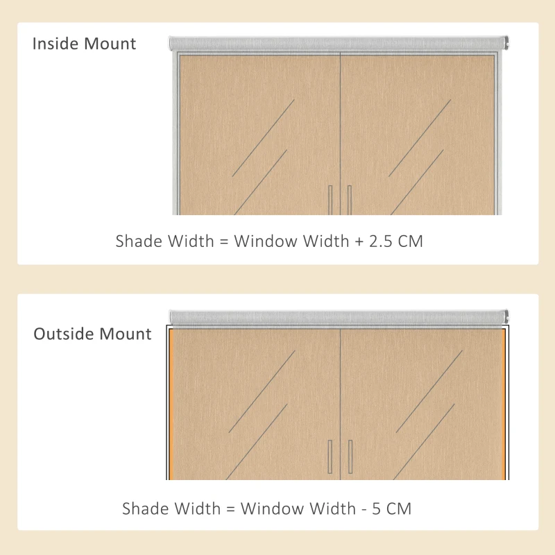 HOMCOM WiFi Smart Roller Blinds Work with TUYA App, Window Shade with Rechargeable Battery, Electric Shades Blind Easy Fit Home Office Living Room Bathroom Kitchen, Brown, 80cm x 180cm