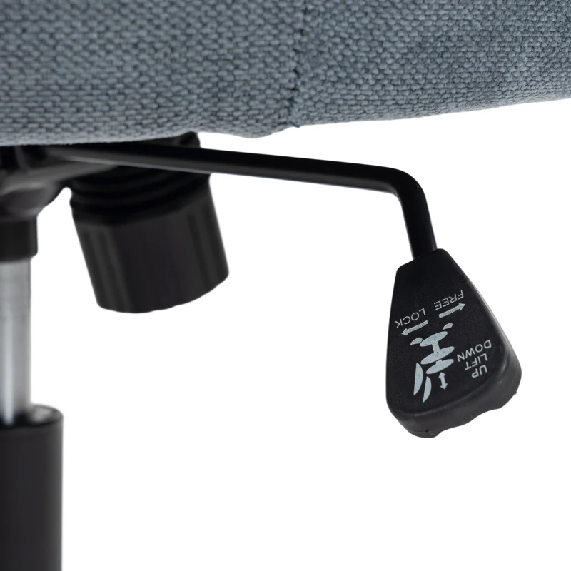 HOMCOM Sedia da Ufficio Ergonomica in Ciniglia con Altezza Regolabile e Basculante, Blu