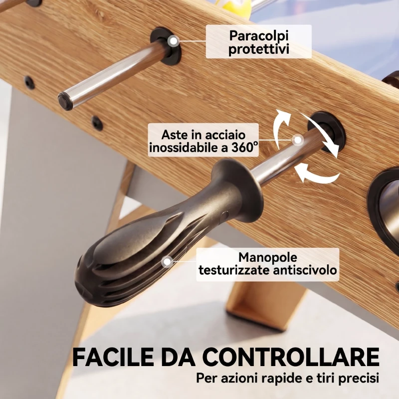 SPORTNOW Calcio Balilla: Mini Tavolo da 89 cm, 2 Segnapunti Manuali, Viola