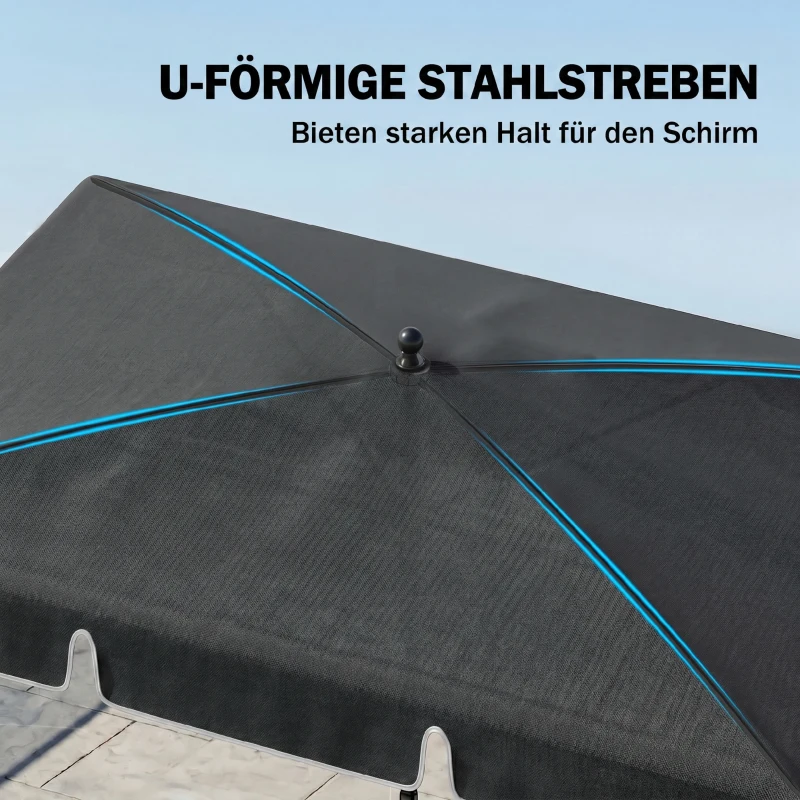Outsunny Sonnenschirm Strandschirm Gartenschirm Schirm Balkonschirm Sonnenschutz knickbar Grau