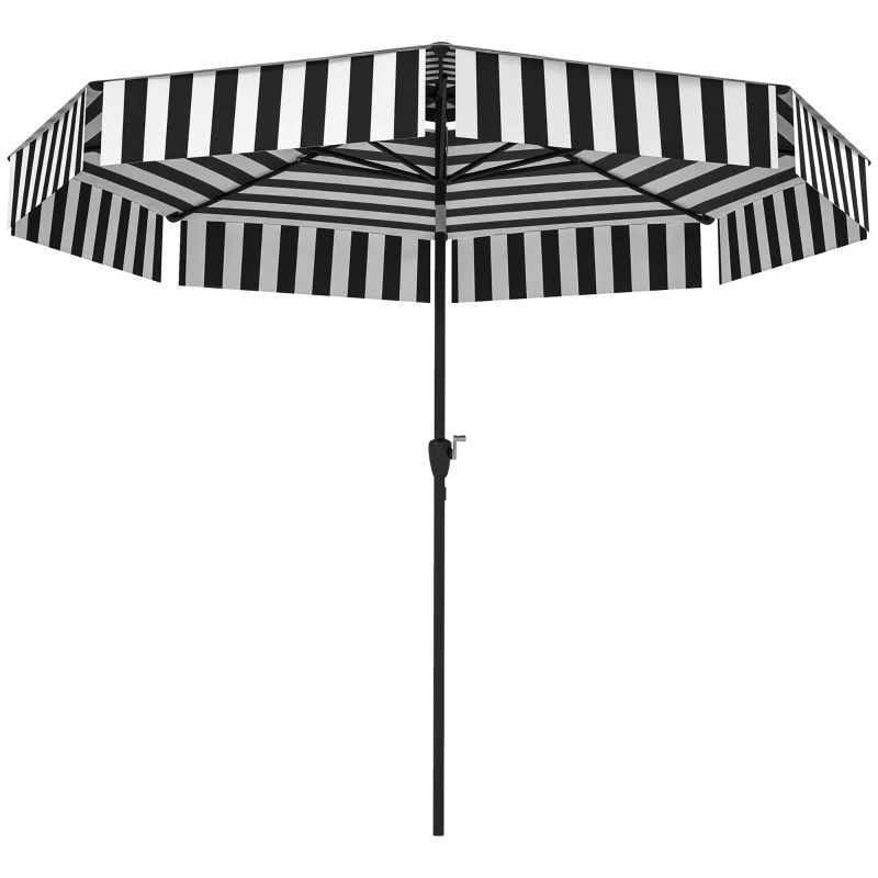 Outsunny Sombrilla de Jardín Inclinable Ø263 cm con Protección UV30+ Techo Doble Ventilado y Manivela para Patio Jardín y Piscina