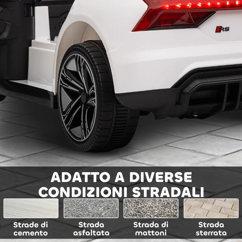 HOMCOM Auto Elettrica per Bambini 3-5 Anni con Telecomando, Sospensioni e Clacson, 103x58x41 cm, Bianca e Nero