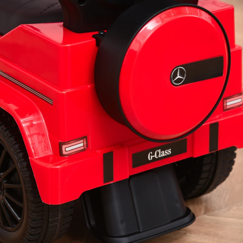HOMCOM Coche Correpasillos para Niños de 1-3 Años con Licencia Mercedes G350 Capota Extraíble y Barandilla 85,5x40,5x95 cm Rojo