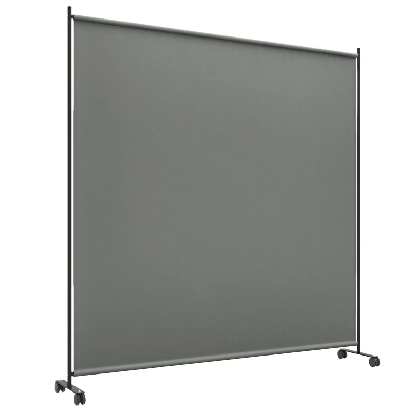 Outsunny Panneau brise-vue paravent extérieur sur roulettes pour le jardin, terrasse, balcon - dim. 183L x 30l x 181H cm - gris