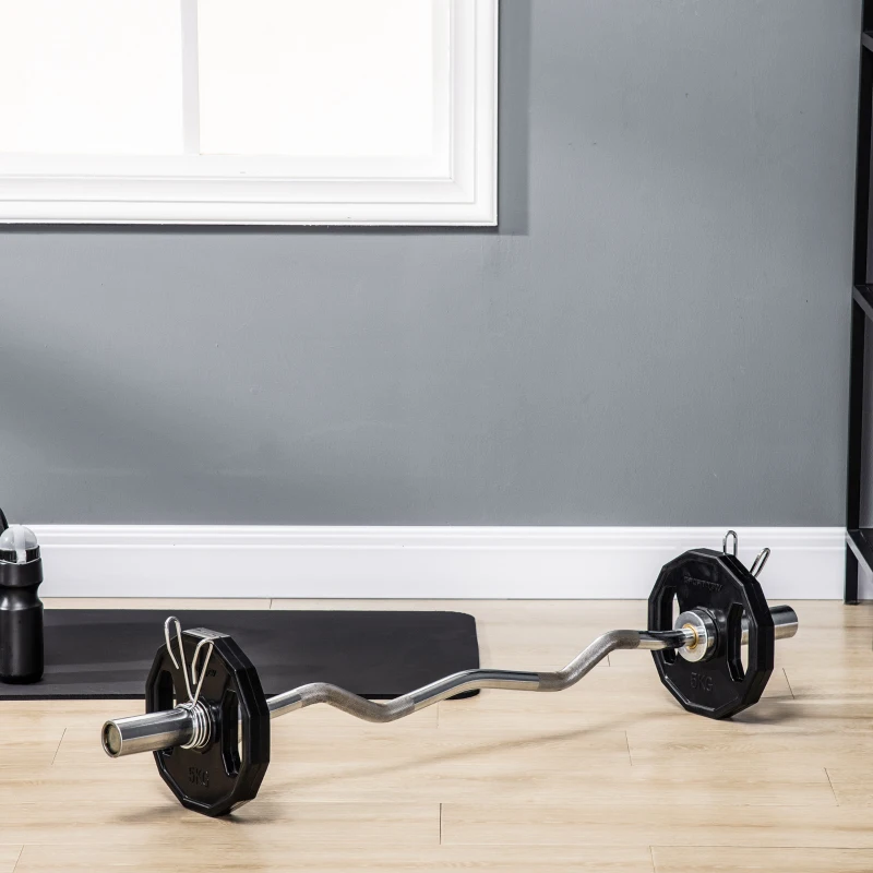 SPORTNOW Conjunto de 2 Discos de Pesas de 5 kg con Orificio de 50 mm para Entrenamiento de Fuerza  Ø24x3,5 cm Negro
