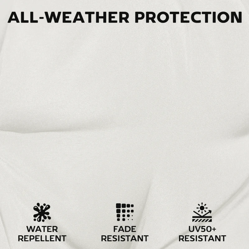 Outsunny Set of 6 Outdoor Seat Cushions with Machine Washable Cover, Water Repellent Seat Cushions Cream White