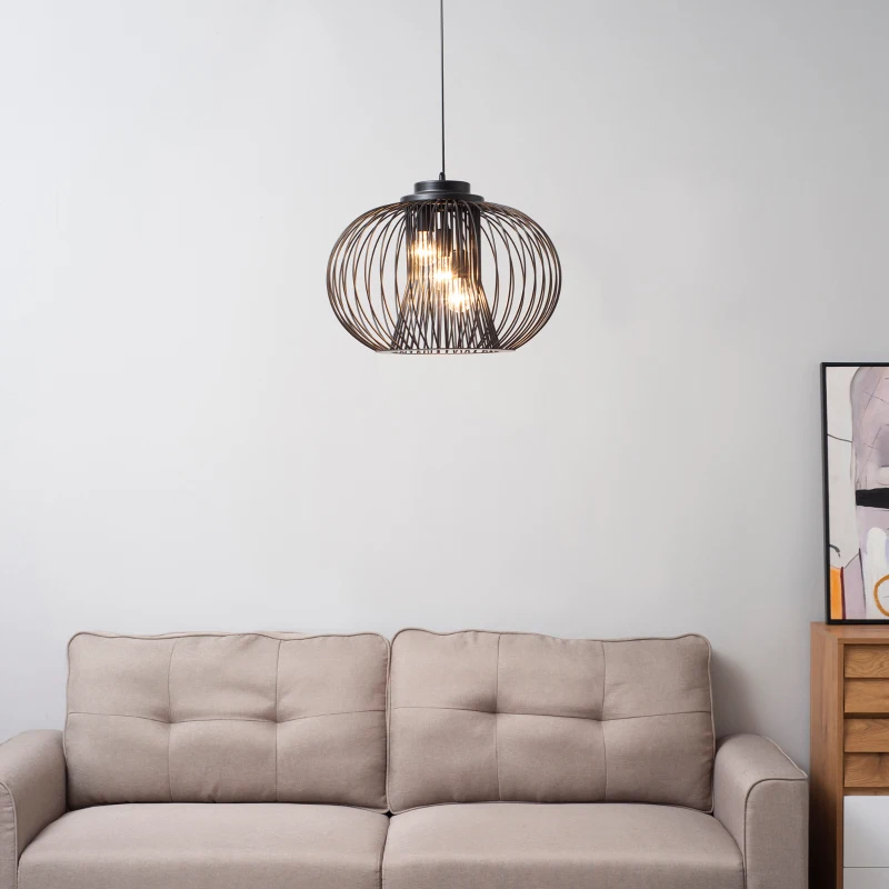 HOMCOM Lampadario da Soffitto Design Moderno con Attacco E27 e Altezza Regolabile, Ф50x150cm