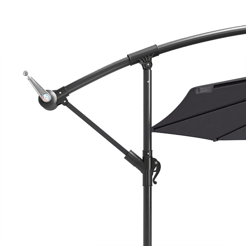 Outsunny 3 m Overhanging Cantilever Parasol, with Cross Base - Grey