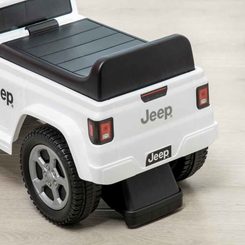 AIYAPLAY Porteur trotteur enfants voiture licence jeep 18-36 mois coffre - 63,5 x 29 x 42 cm blanc